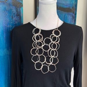 Silver Circle Geometric Necklace